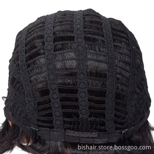 Wholesale Remy Short Afro Kinky Curly Wave Brazilian Human Hair Wigs Black Brown Color Wig For Black Women With Bang/Fringe Wigs